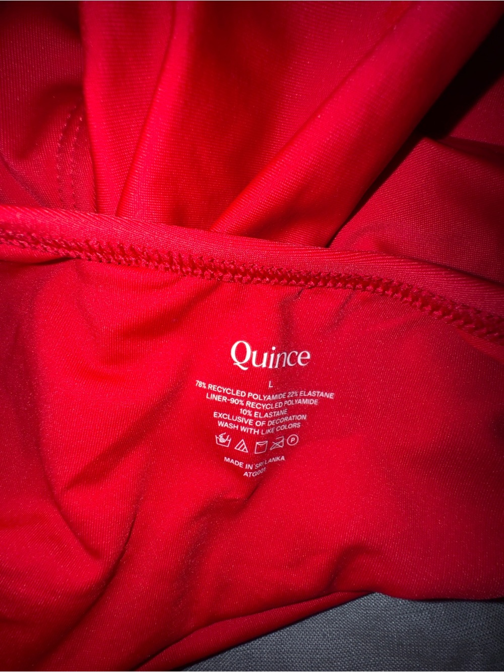 New Quince Italian Cami One-Piece Swimsuit – Red, Size Large - Picture 6 of 6